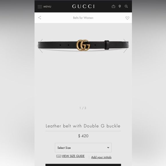 GUCCI Leather Belt with Double G Buckle MAKE ME AN OFFER main image 13